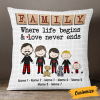 Personalized Family Love Never Ends Pillow DB13 26O53 thumb 1