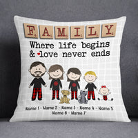 Personalized Family Love Never Ends Pillow DB13 26O53 thumb 1