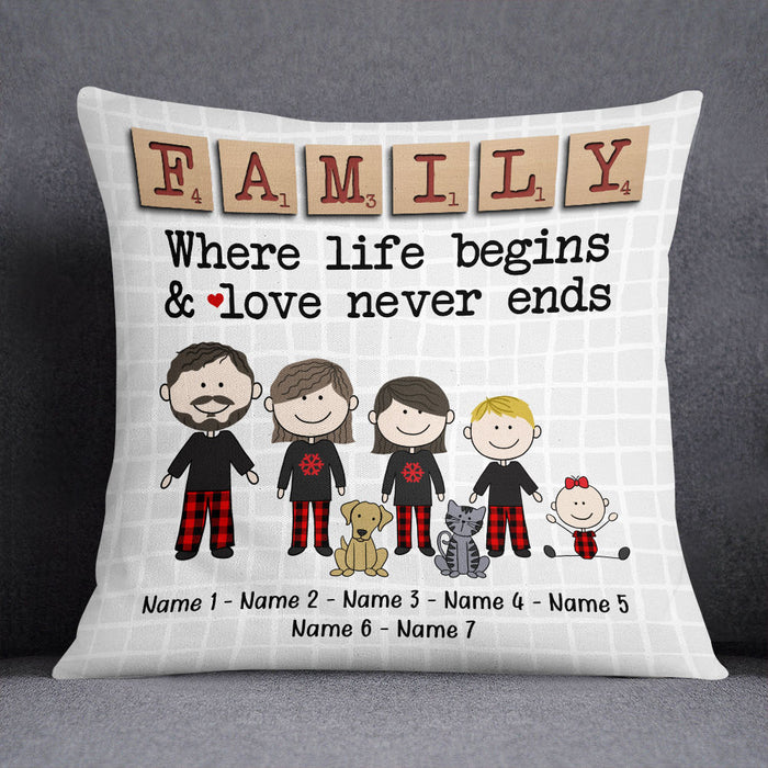 Personalized Family Love Never Ends Pillow DB13 26O53 1