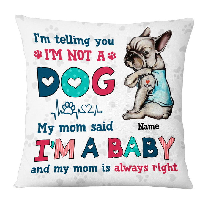 Personalized Dog Mom Baby Pillow DB12 81O53 1