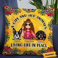 Personalized Hippie Girl Dog Pillow DB13 81O36 thumb 1