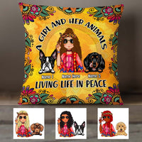 Personalized Hippie Girl Dog Pillow DB13 81O36 thumb 1