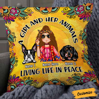 Personalized Hippie Girl Dog Pillow DB13 81O36 thumb 1