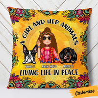 Personalized Hippie Girl Dog Pillow DB13 81O36 thumb 1