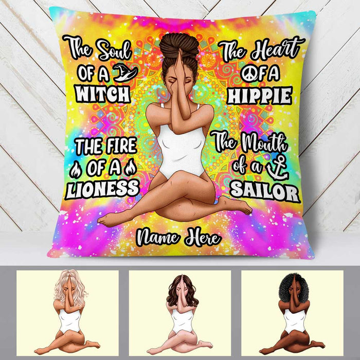 Personalized Hippie Girl Pillow DB14 87O58 1