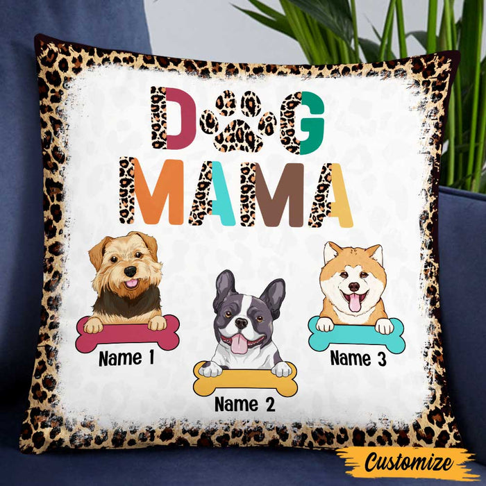 Personalized Dog Mom Leopard Pattern Pillow DB12 95O47 1