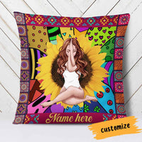 Personalized Hippie Girl Pillow NB299 95O66 thumb 1