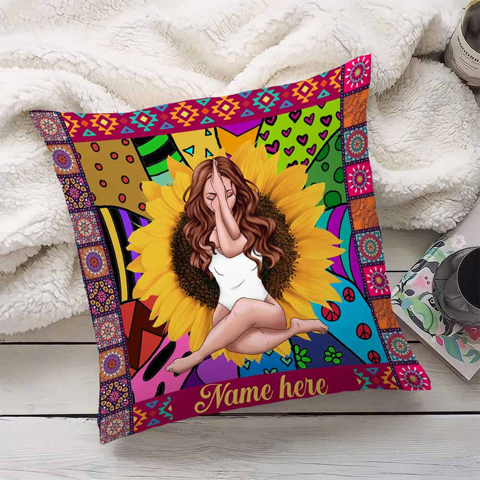 Personalized Hippie Girl Pillow NB299 95O66 1