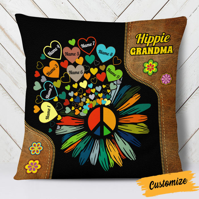 Personalized Hippie Mom Grandma Pillow DB16 26O53 1