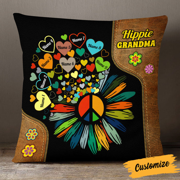 Personalized Hippie Mom Grandma Pillow DB16 26O53 1