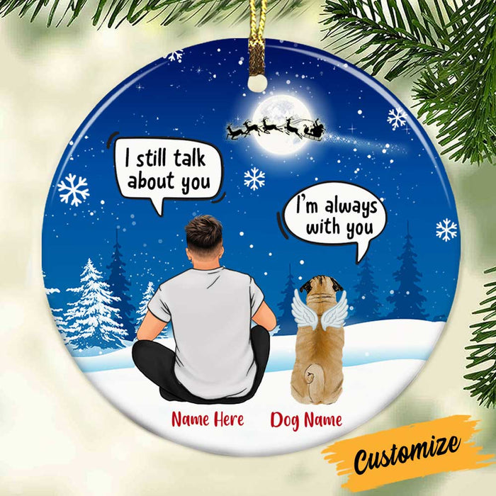 Personalized Dog Dad Memo Christmas Conversation Circle Ornament NB153 81O34 1