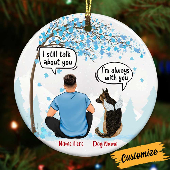 Personalized Dog Dad Memo Christmas Conversation Circle Ornament NB153 81O34 1
