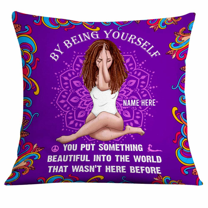Personalized Hippie Girl Being Yourself Pillow DB14 95O34 1
