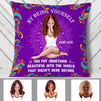 Personalized Hippie Girl Being Yourself Pillow DB14 95O34 thumb 1