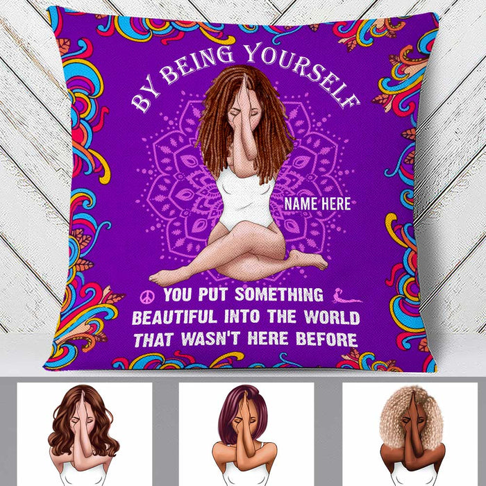 Personalized Hippie Girl Being Yourself Pillow DB14 95O34 1