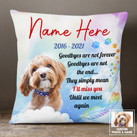 Personalized Dog Memo Photo Until We Meet Again Pillow DB21 26O53 thumb 1