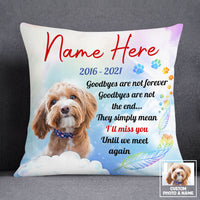 Personalized Dog Memo Photo Until We Meet Again Pillow DB21 26O53 thumb 1