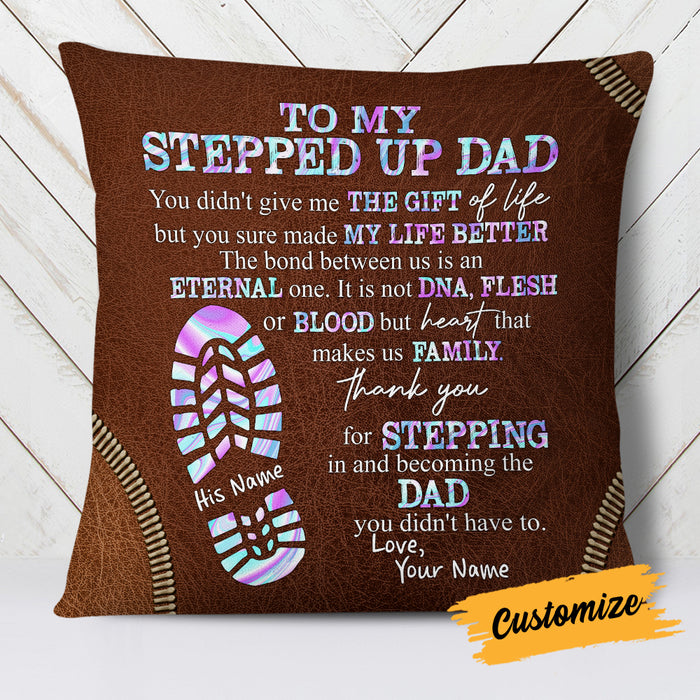 Personalized Stepped Up Dad Pillow DB177 30O19 1