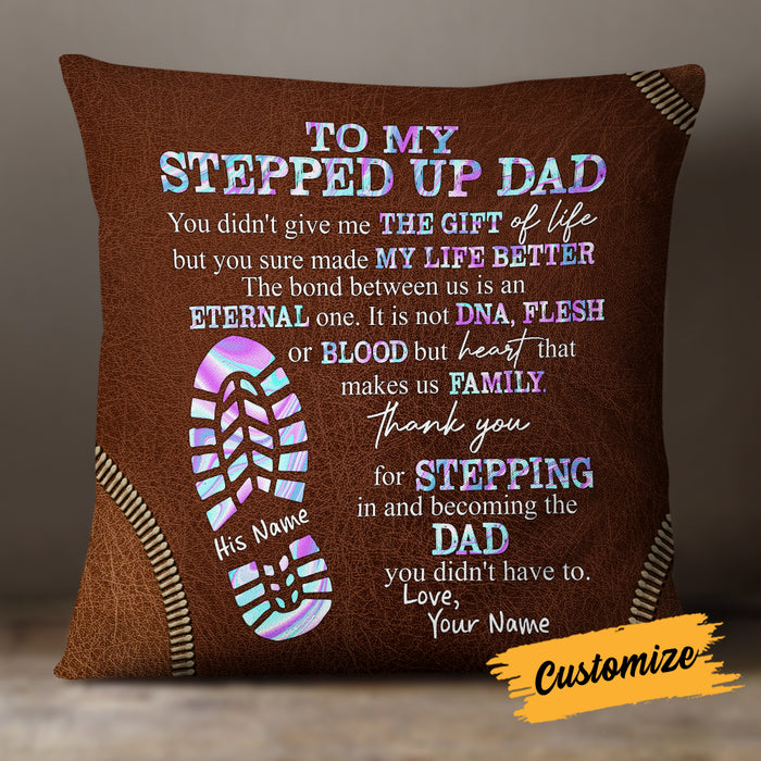 Personalized Stepped Up Dad Pillow DB177 30O19 1