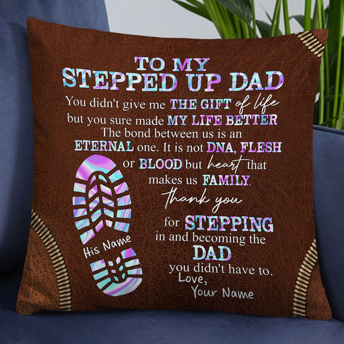 Personalized Stepped Up Dad Pillow DB177 30O19 1