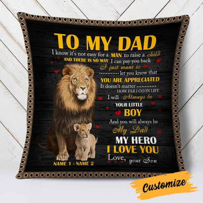 Personalized Dad Grandpa Lion Pillow DB178 95O19 1