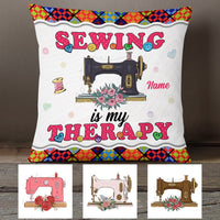 Personalized Love Sewing My Therapy Pillow DB33 26O53 thumb 1
