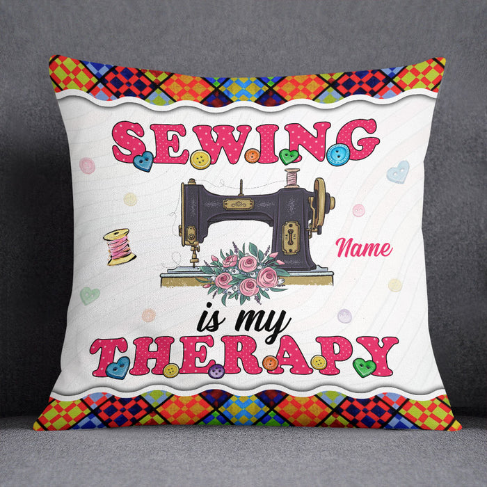 Personalized Love Sewing My Therapy Pillow DB33 26O53 1