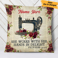 Personalized Love Sewing She Works With Her Hands In Delight Pillow DB31 85O57 thumb 1