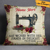 Personalized Love Sewing She Works With Her Hands In Delight Pillow DB31 85O57 thumb 1