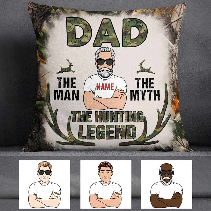 Personalized Deer Hunting Dad Grandpa Pillow DB15 87O57 1