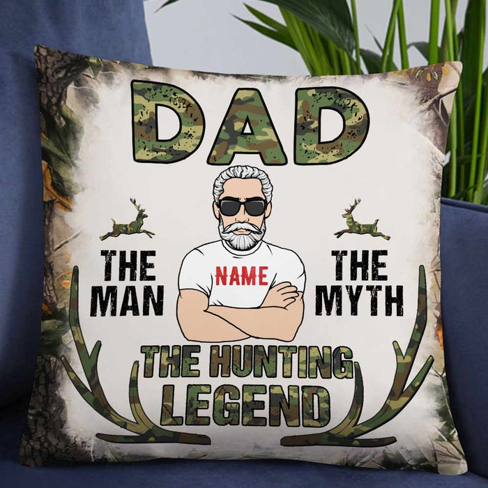 Personalized Deer Hunting Dad Grandpa Pillow DB15 87O57 1
