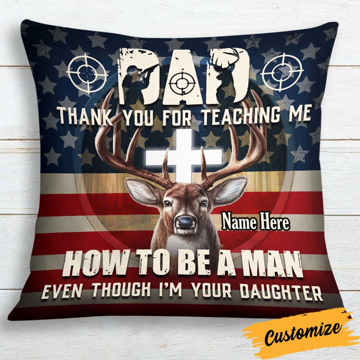 Personalized Deer Hunting Dad Pillow DB17 87O34 1
