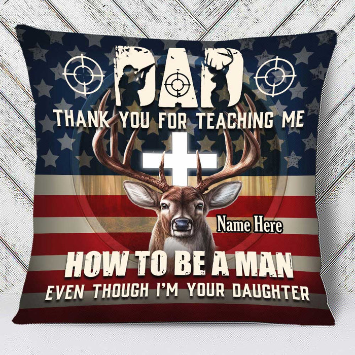 Personalized Deer Hunting Dad Pillow DB17 87O34 1