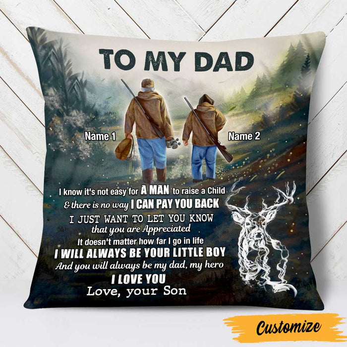 Personalized Deer Hunting Dad Grandpa Pillow DB16 95O47 1