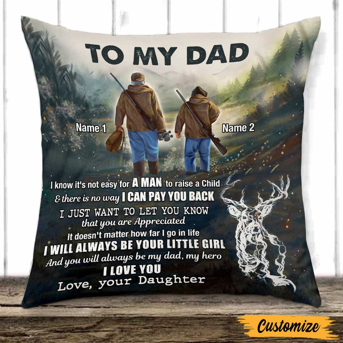 Personalized Deer Hunting Dad Grandpa Pillow DB16 95O47 1