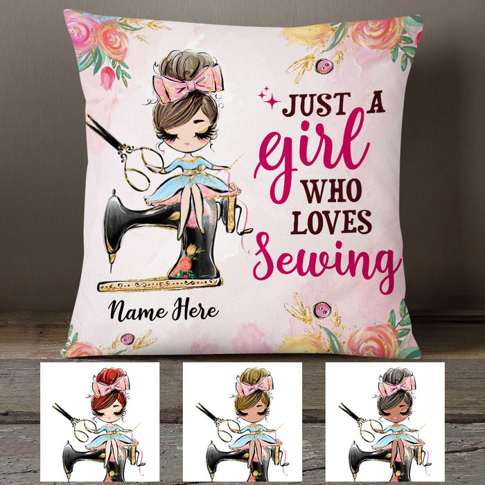 Personalized Just A Girl Who Love Sewing Pillow DB32 85O53 1