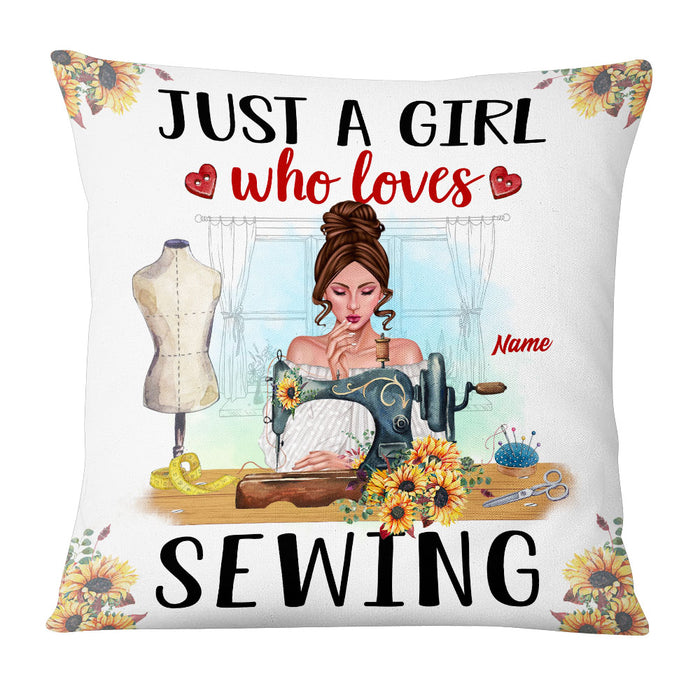 Personalized Love Sewing Girl Pillow DB32 95O53 1