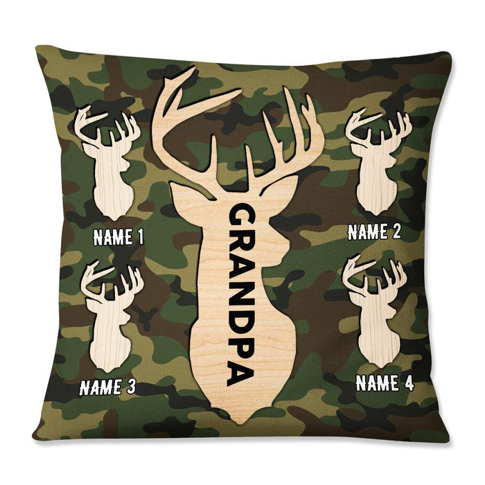 Personalized Deer Hunting Dad Grandpa Pillow DB14 23O57 1