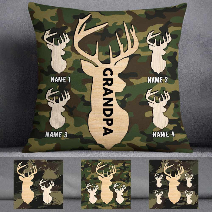 Personalized Deer Hunting Dad Grandpa Pillow DB14 23O57 1