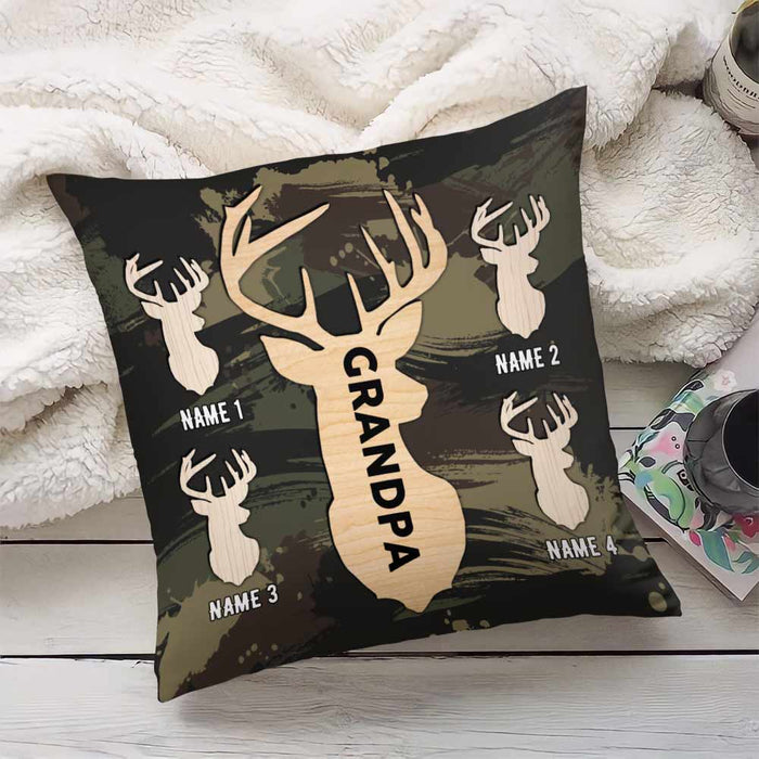 Personalized Deer Hunting Dad Grandpa Pillow DB14 23O57 1