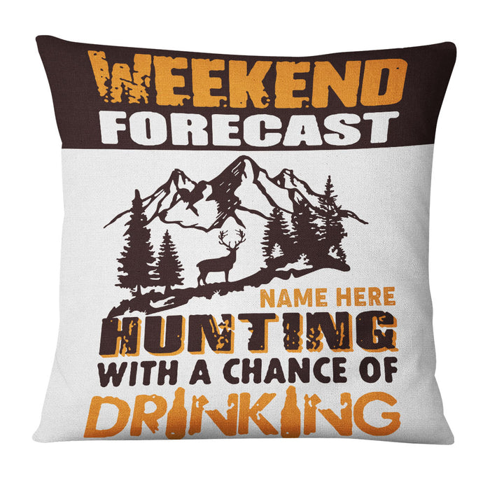 Personalized Deer Hunting Drinking Dad Grandpa Pillow DB21 23O36 1