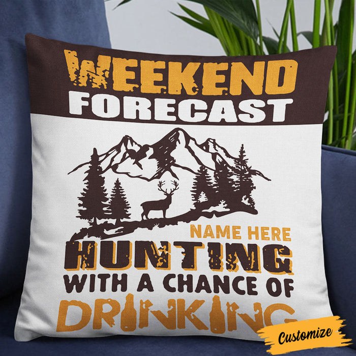 Personalized Deer Hunting Drinking Dad Grandpa Pillow DB21 23O36 1