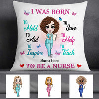 Personalized I Was Born To Be A Proud Nurse To Save To Aid Pillow DB42 85O57 thumb 1