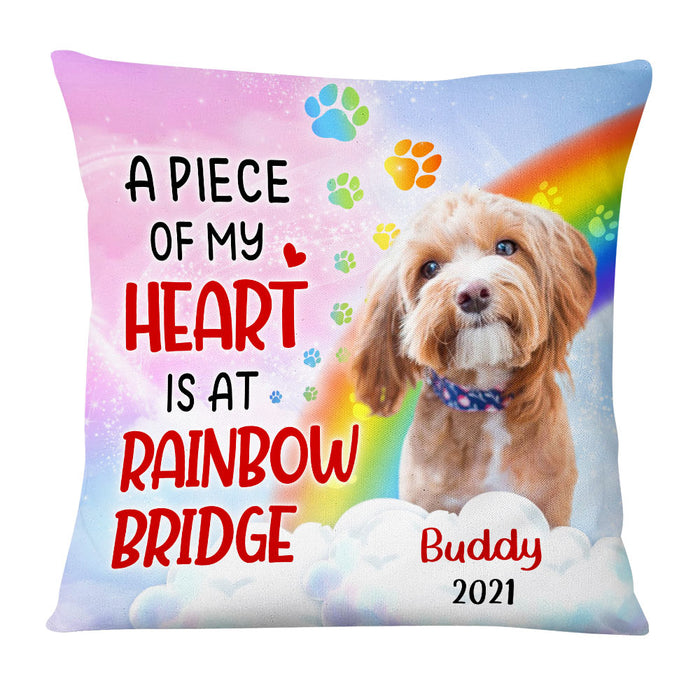 Personalized Dog Memo Photo Rainbow Pillow DB24 81O36 1
