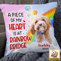 Personalized Dog Memo Photo Rainbow Pillow DB24 81O36 thumb 1