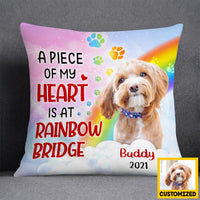 Personalized Dog Memo Photo Rainbow Pillow DB24 81O36 thumb 1