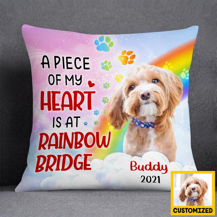Personalized Dog Memo Photo Rainbow Pillow DB24 81O36 1