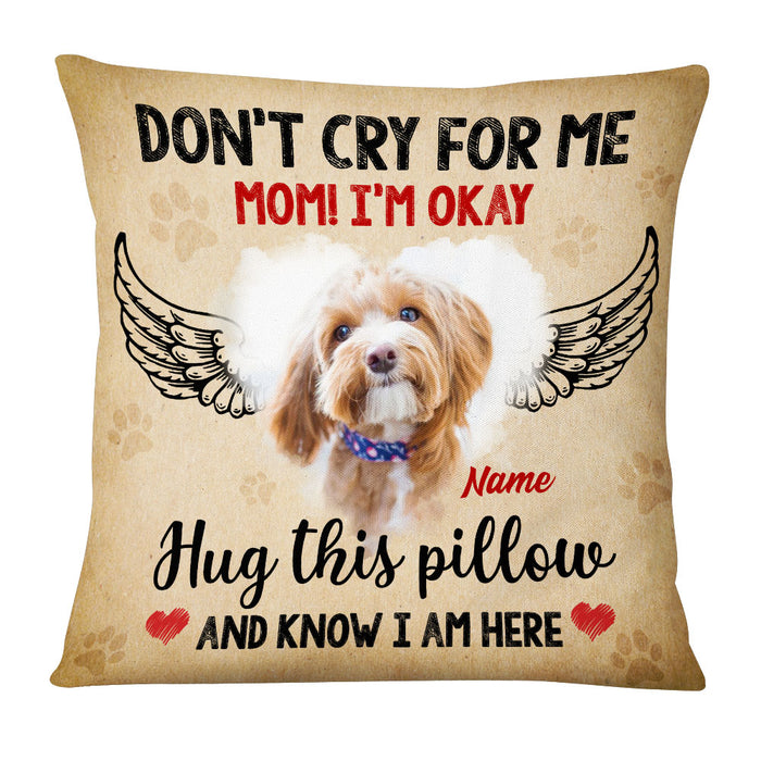 Personalized Dog Memo Photo Hello Goodbye Pillow DB25 81O53 1