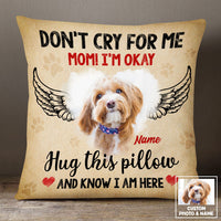 Personalized Dog Memo Photo Hello Goodbye Pillow DB25 81O53 thumb 1