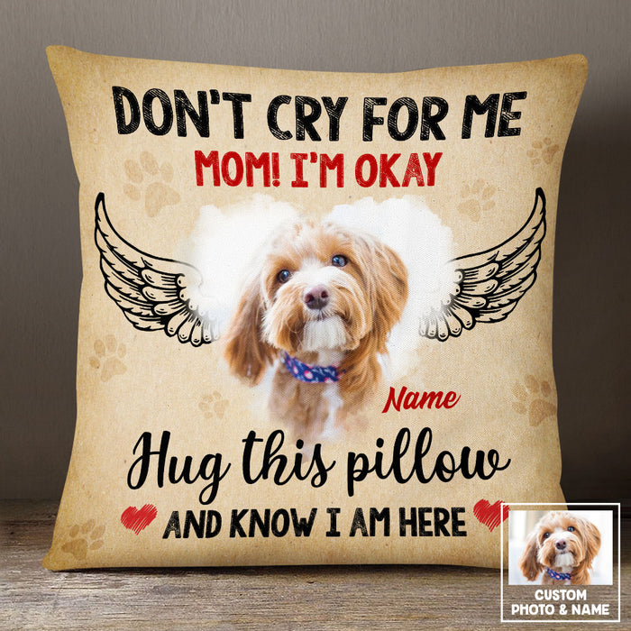 Personalized Dog Memo Photo Hello Goodbye Pillow DB25 81O53 1